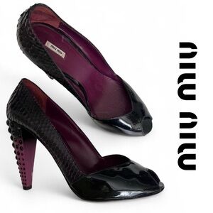 Vintage Miu Miu Snakeskin Heels with Studs